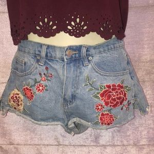 Floral cut off shorts